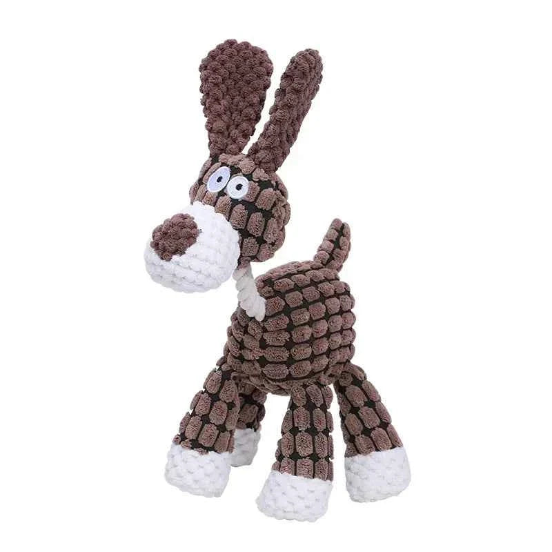 Plush Donkey Squeaky Dog Toy for Gentle Play
