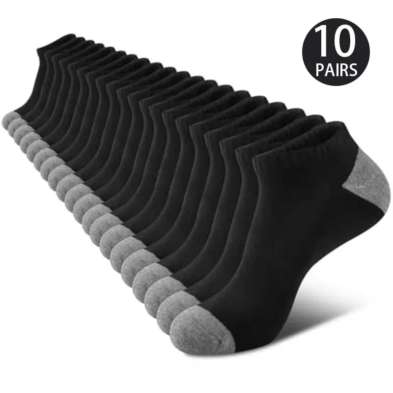 10 Pairs Breathable Low-Cut Socks – Odor Proof & Sweat Absorbing