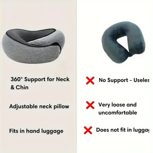 Travel Neck Pillow – U-Shaped Memory Foam Snail Style Neck Support