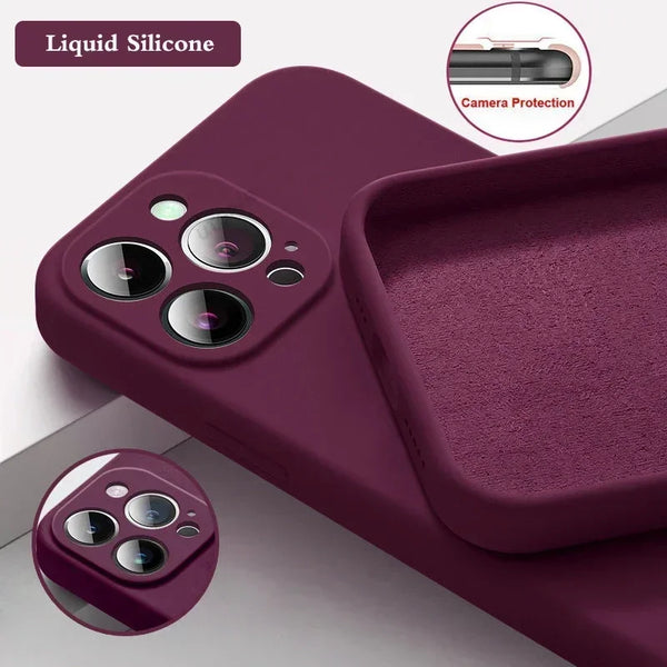Solid Silicone Phone Case For IPhone 16 & 17