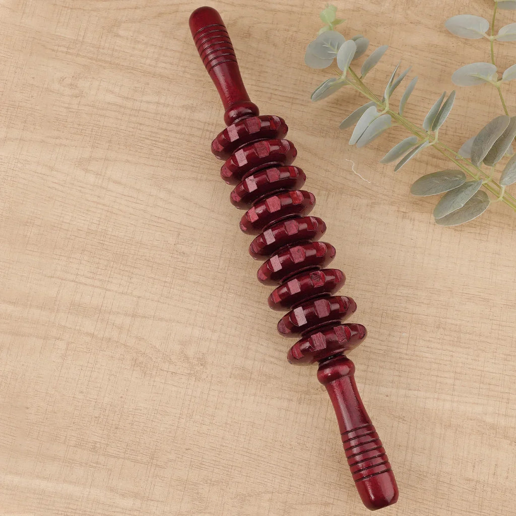 Wooden Therapy Massager Roller Trigger Point Massager Stick for Fascia Cellulite Muscle & Abdomen Body, Muscle Belly Relief Too