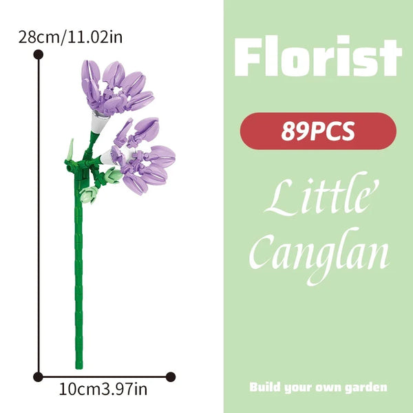 Building block bouquet simulation of flowers female gift assembly,small particle building block children's assembly toy