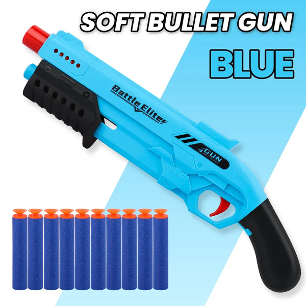 New Outdoor Kids Soft Bullet Blaster Manual Foam Dart Launcher Battle Toy Gun with Safe Ammo Multi-Color Options for Children's