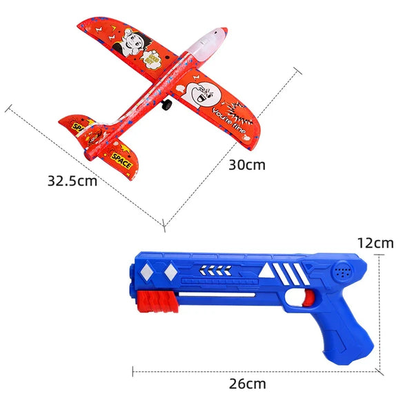 New Online celebrity catapult foam plane handheld shooter throwing children flying outdoor sports toys wholesale for girl boys.