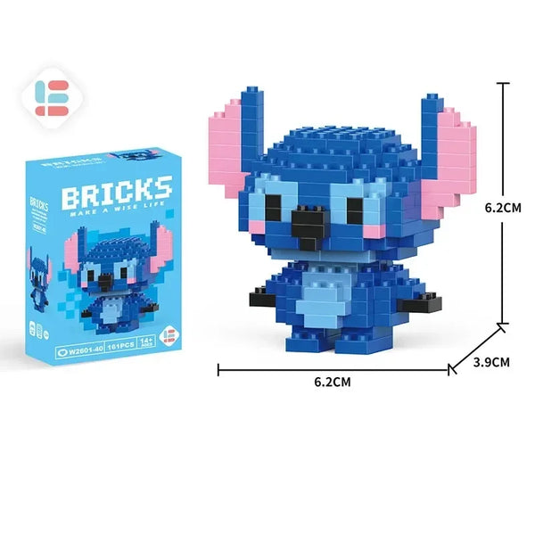 Disney Lilo & Stitch & Pokémon Pikachu Building Blocks – Cute Anime Cartoon Model Toy Set for Kids | Creative Educational Gift for Children