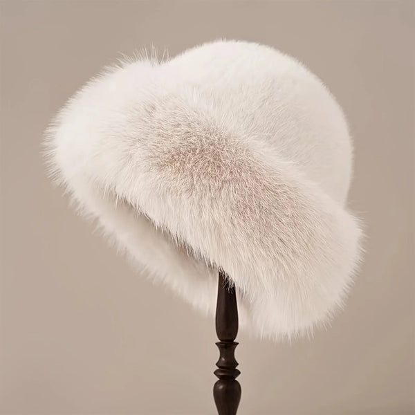 Women Winter Fur Hat Cold-Proof Outdoor Thicken Warm Soft Hat for Casual Trips Sports Skiing