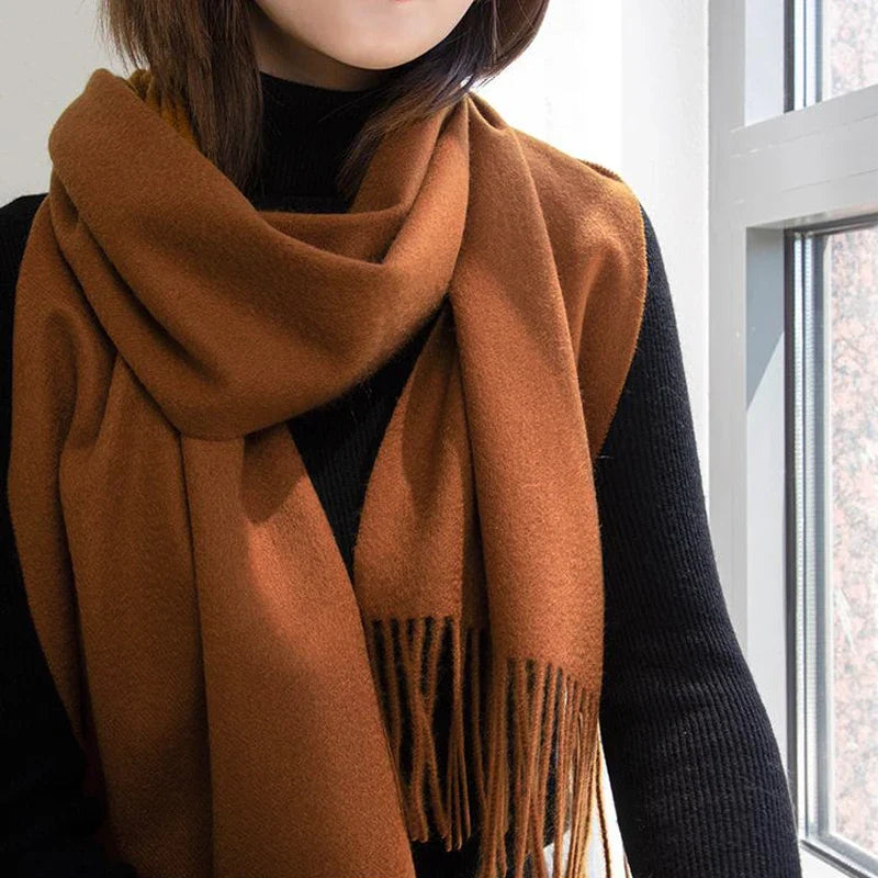 Solidlove 100% Wool Winter Scarf for Women – Luxury Cashmere-Feel Shawl, Poncho & Wrap | Warm Fashion Scarf for Ladies