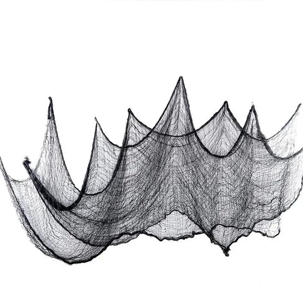 76x183cm Halloween Decorations Black Creepy Gauze Cloth Window Table Door Net Spooky Fancy Dress Party Haunted House Wall Decor