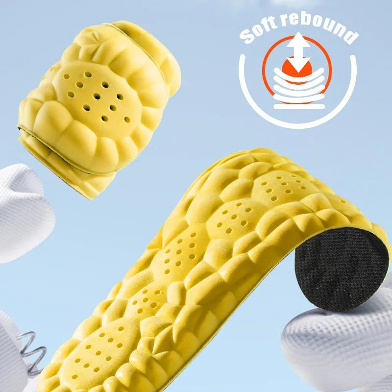 4D Cloud Technology Sports Insoles for Shoes PU Sole Soft Breathable Shock Absorption Cushion Running Orthopedic Care Insoles