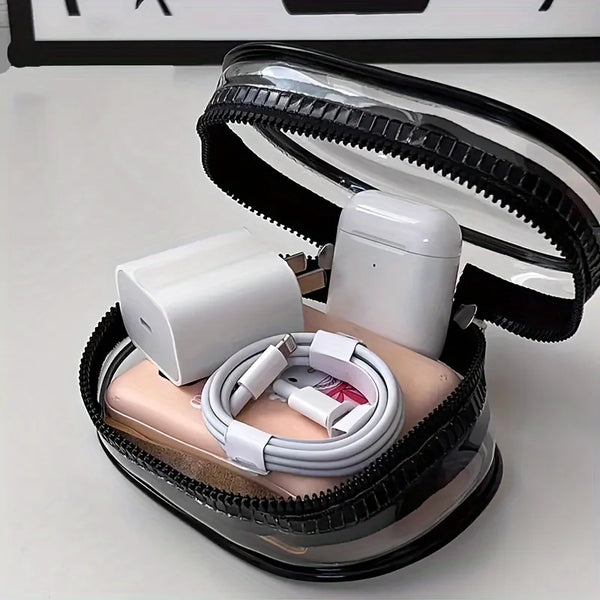 New Portable Clear Figure Display Keyring Bag Waterproof PVC Oval Hanging Blind Box Storage Bags Keychain Organizer Case