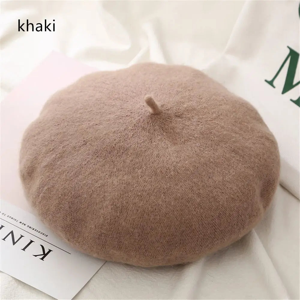 Autumn Winter Felt Beret Hats Women Fashion French Painter Hat Girls Trendy Solid Color Berets Ladies Multicolored Flat Cap