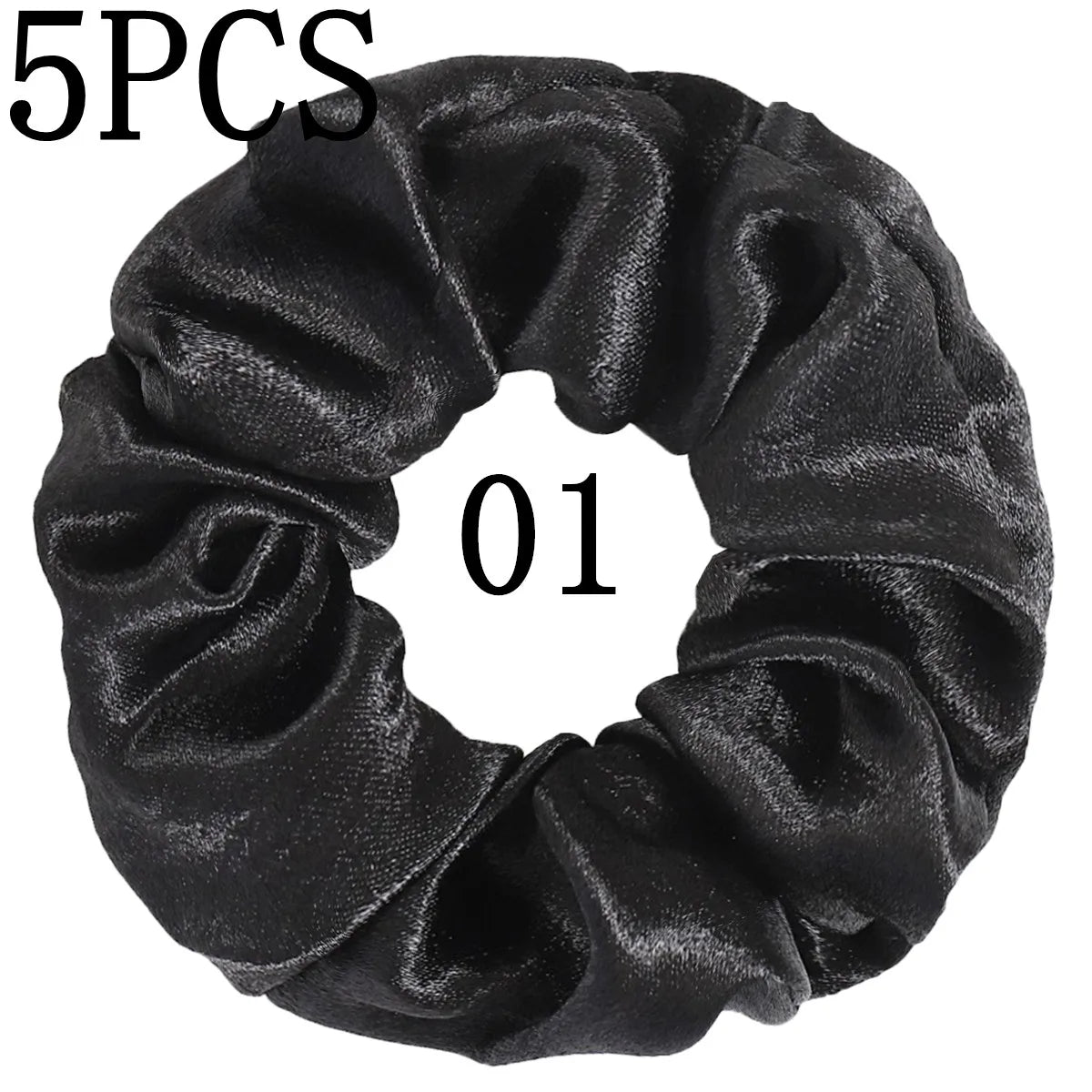 10/5 Pcs Satin Hair Scrunchies Set for Women & Girls – Soft Silk Elastic Hair Bands | Elegant Solid Color Ponytail Holders & Headwear Accessories
