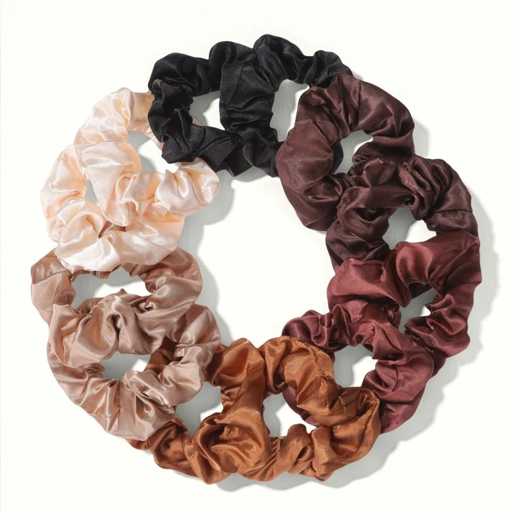 Satin Scrunchies Set for Women & Girls – 25/10/6 Pcs Elastic Hair Bands | Soft Silk Ponytail Holders & Fashion Hair Accessories