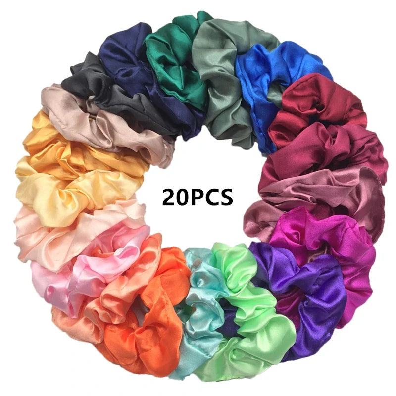 Satin Scrunchies Set for Women & Girls – 25/10/6 Pcs Elastic Hair Bands | Soft Silk Ponytail Holders & Fashion Hair Accessories