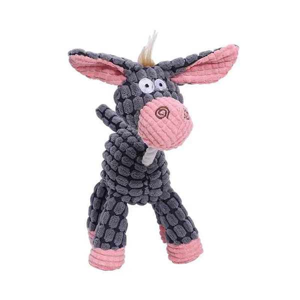 Plush Donkey Squeaky Dog Toy for Gentle Play
