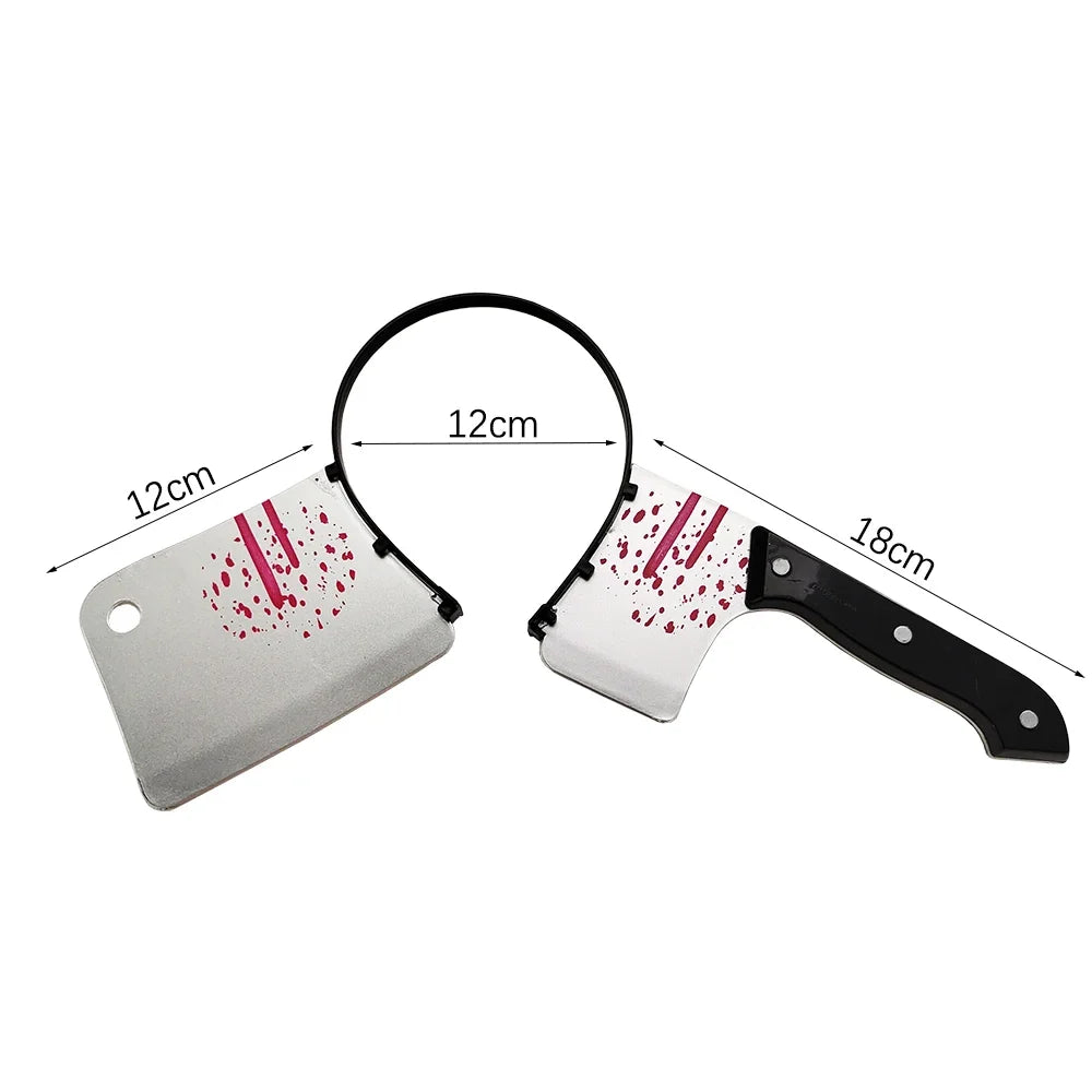 Halloween Hair Hoop Horror Blood Fake Ax Saws Knife Gothic Headband Halloween Party Masquerade Cosplay Prop Decor Accessories