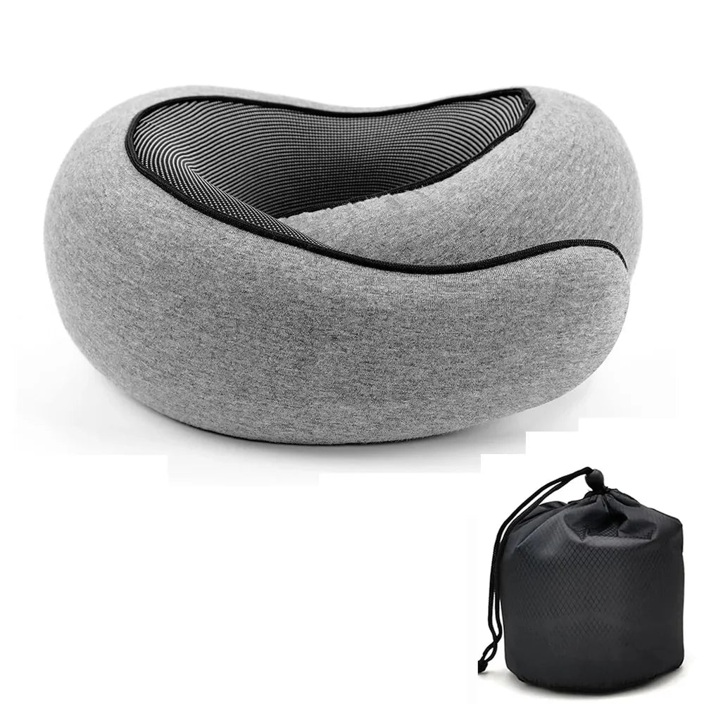 Travel Neck Pillow – U-Shaped Memory Foam Snail Style Neck Support