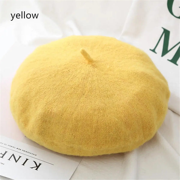 Autumn Winter Felt Beret Hats Women Fashion French Painter Hat Girls Trendy Solid Color Berets Ladies Multicolored Flat Cap