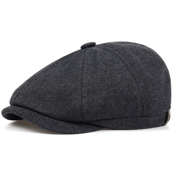 Retro Men’s Newsboy Cap – Classic Herringbone Octagonal Hat, British Style Flat Cap for Autumn & Winter, Vintage Painter Beret