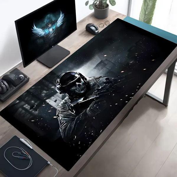 Large Tactical Soldier Mouse Pad – Non-Slip XXL Desk Mat with Stitched Edges, Gaming Accessories for FPS and Home Use