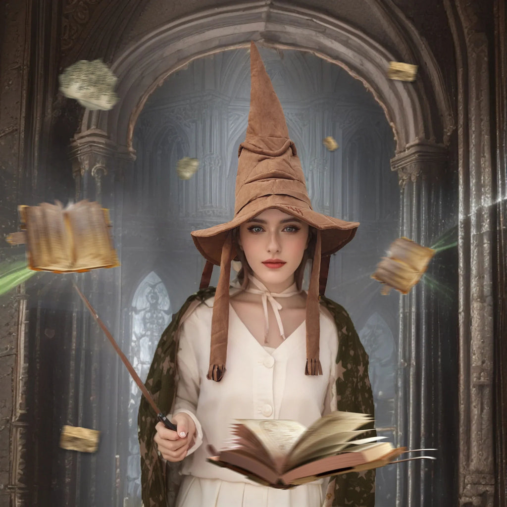 Fashion Movies Witch Wizard Hat Sorting Hat Leather Halloween Party Props Dress Up Hat Men Cosplay Costume Accessories