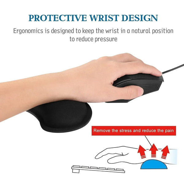 Widen Memory Foam Mouse Pad with Wrist Support – Non-Slip Keyboard & Mouse Rest for Office, PC, Laptop, and Mac