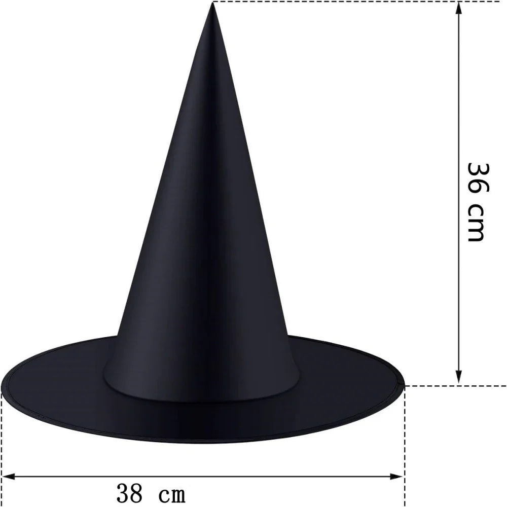 1Pcs Black Wizard Hat for Adult Children Halloween Prank Horror Party Masquerade Outdoor Bar School Home Decoration Props