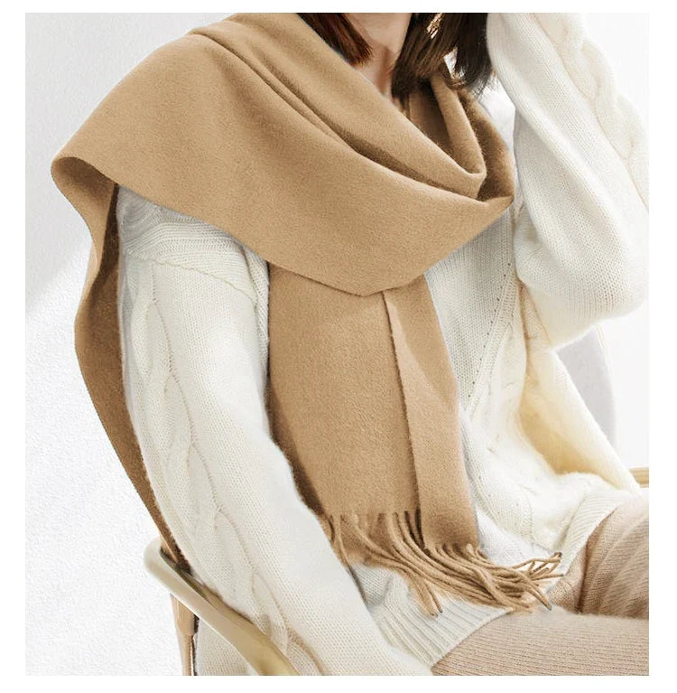 Solidlove 100% Wool Winter Scarf for Women – Luxury Cashmere-Feel Shawl, Poncho & Wrap | Warm Fashion Scarf for Ladies