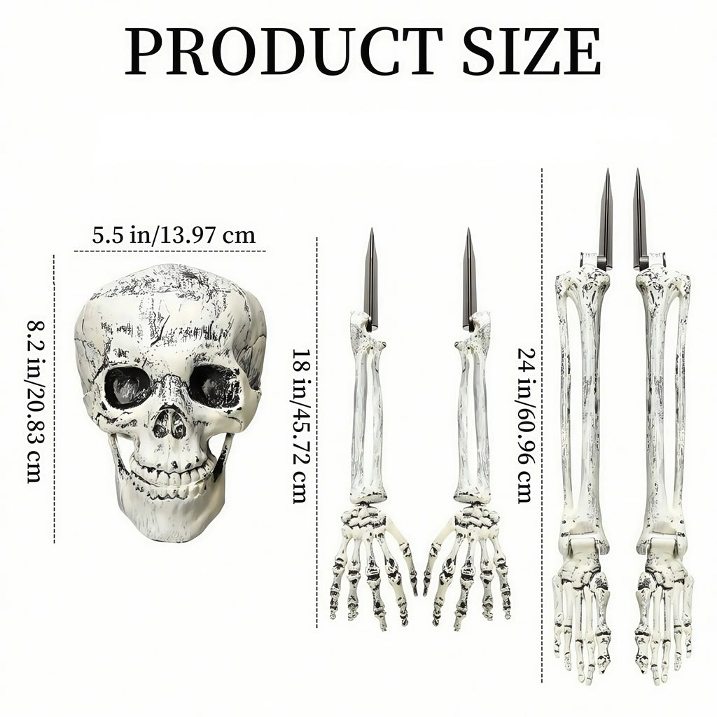 Halloween Skeleton Stake Decorations, Realistic Skeleton Arm Leg Bones, Spooky Yard Garden Halloween Decoration