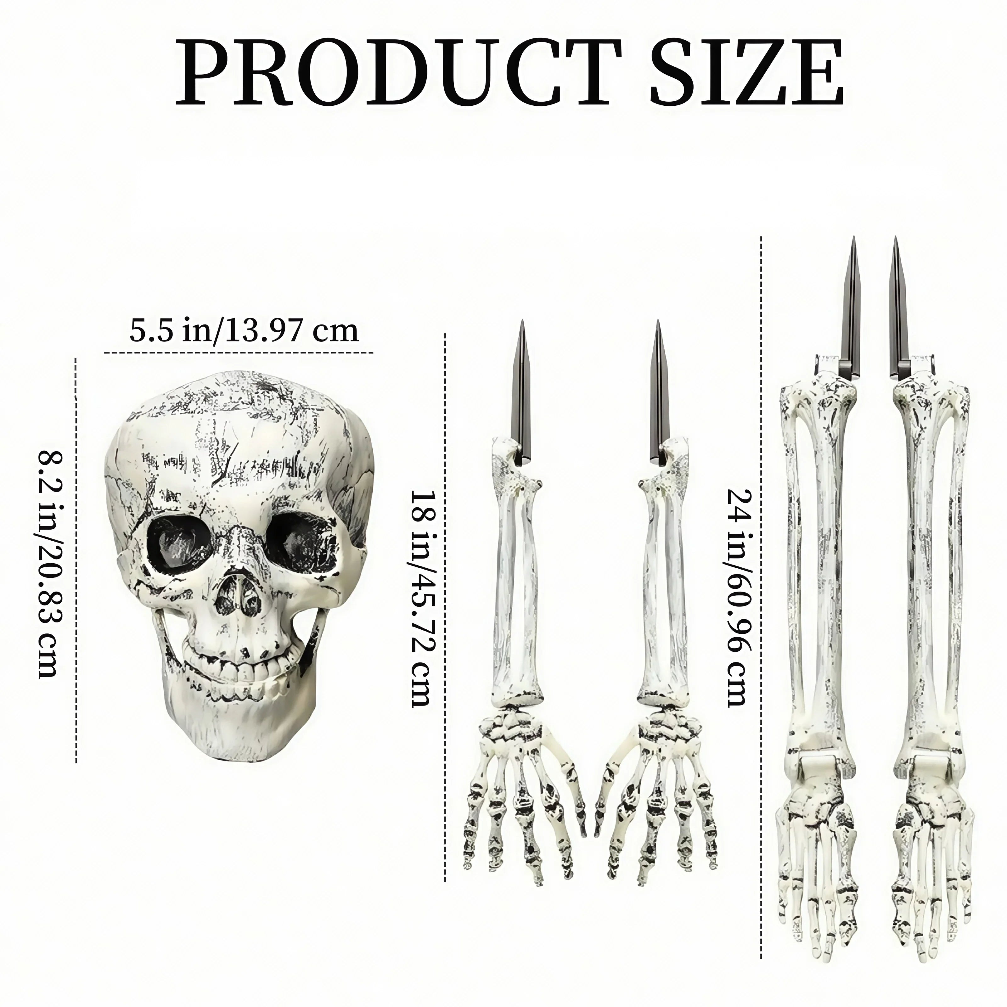 Halloween Skeleton Stake Decorations, Realistic Skeleton Arm Leg Bones, Spooky Yard Garden Halloween Decoration