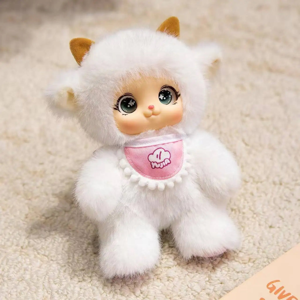 18cm Kawaii Animal Plush Toys – Cute Vinyl Face Rabbit, Bear & Sheep Pendant for Kids, Bag Charm & Gift for Animal Lovers
