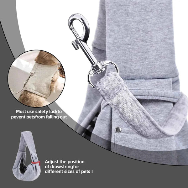 Cotton Dog Sling Carrier – Crossbody Travel Bag