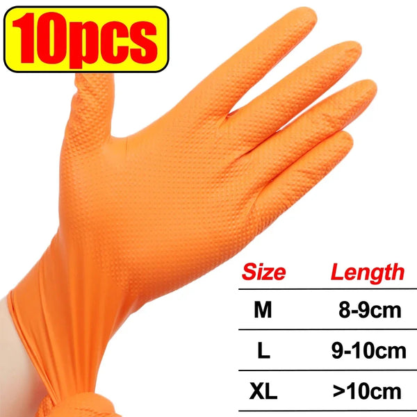 Heavy Duty Nitrile Gloves – 8Mil Thick Textured Grip Safety Work Gloves