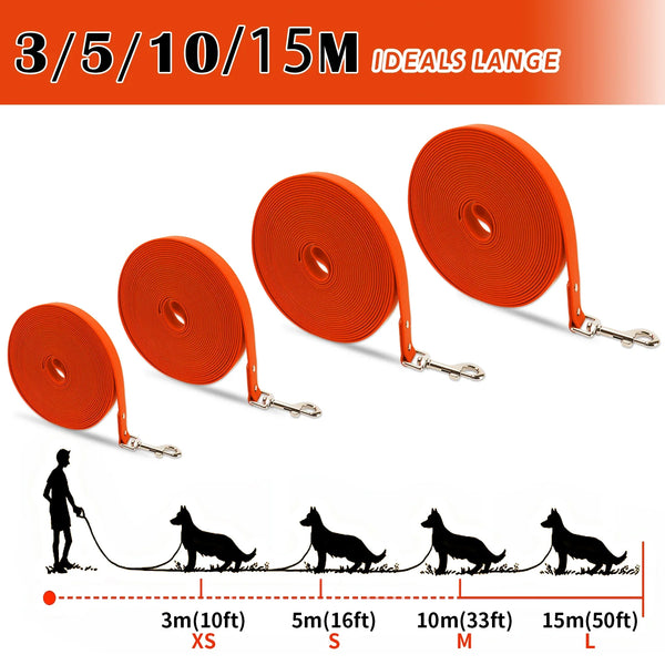 Waterproof PVC Dog Leash – Long Training & Walking Lead (3m/5m/10m/15m)