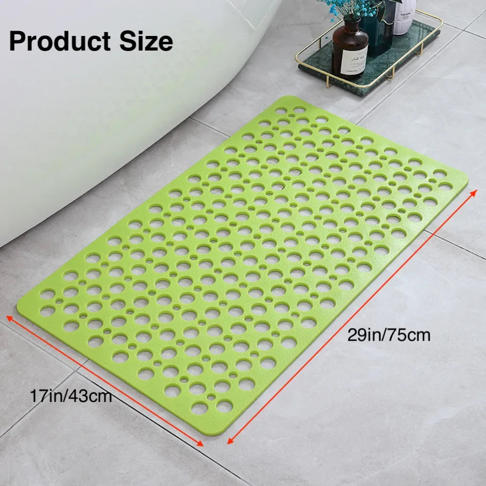 Non-Slip Bathroom Mat with Suction Cups – 43x75cm Quick Drain Shower Rug