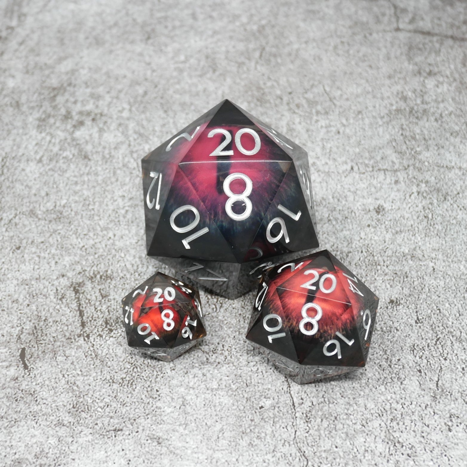 Smaug's Eye | Giant D20 Moving Eye DnD Dice | Acrylic RPG Gaming Dice Main image