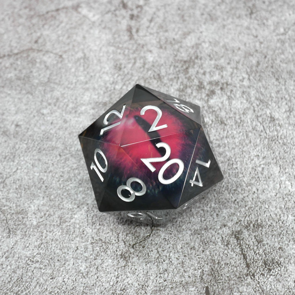 Smaug's Eye | Giant D20 Moving Eye DnD Dice | Acrylic RPG Gaming Dice - Collectors World Toys