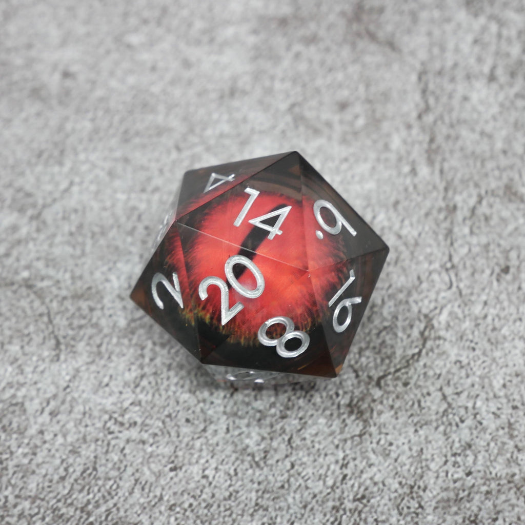 Smaug's Eye | Giant D20 Moving Eye DnD Dice | Acrylic RPG Gaming Dice - Collectors World Toys