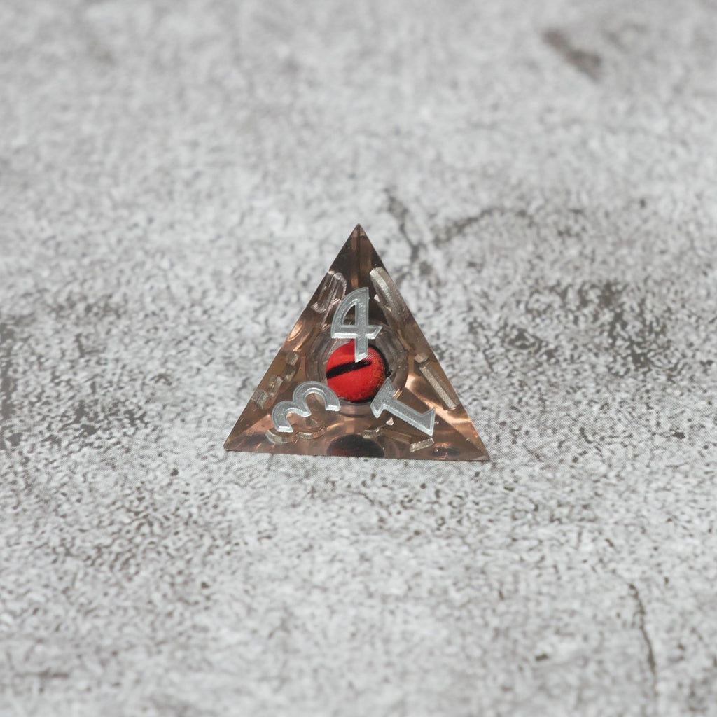 Smaug's Eye |  7 Piece Moving Eye DnD Dice Set | Acrylic RPG Gaming Dice - Collectors World Toys