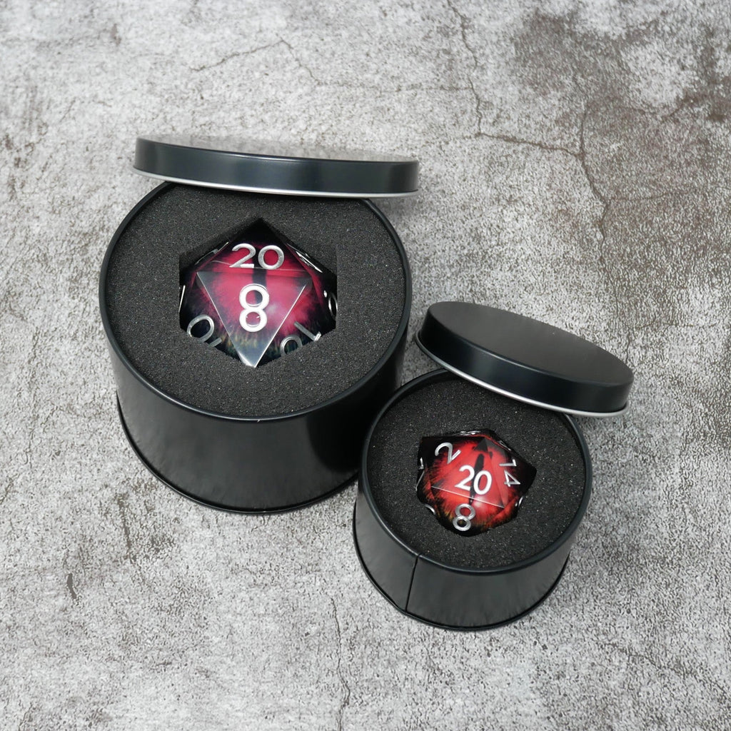 Smaug's Eye | Giant D20 Moving Eye DnD Dice | Acrylic RPG Gaming Dice - Collectors World Toys