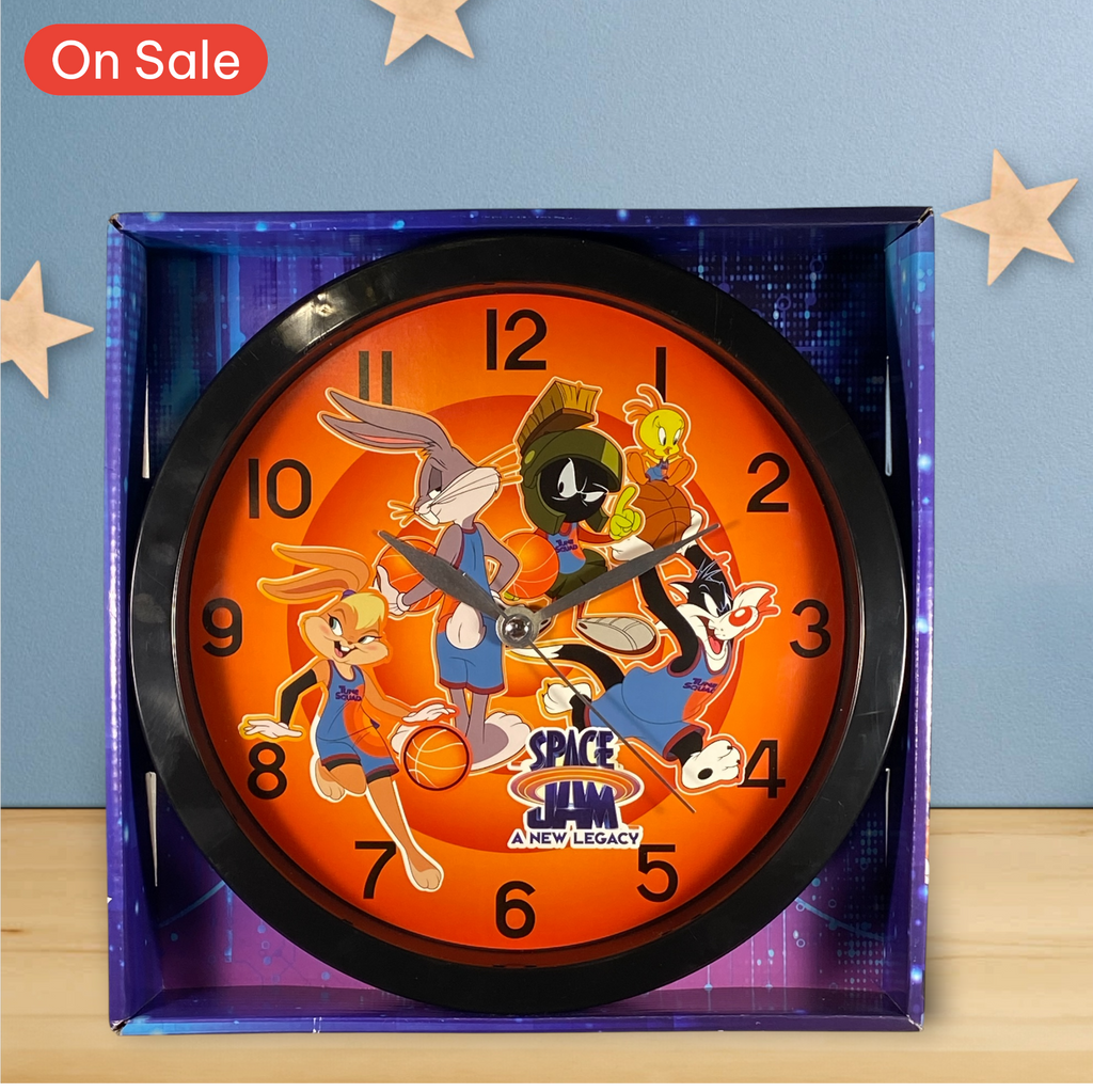 Looney Tunes Space Jam Characters Print 9 3/4 Wall Clock - Collectors World Toys