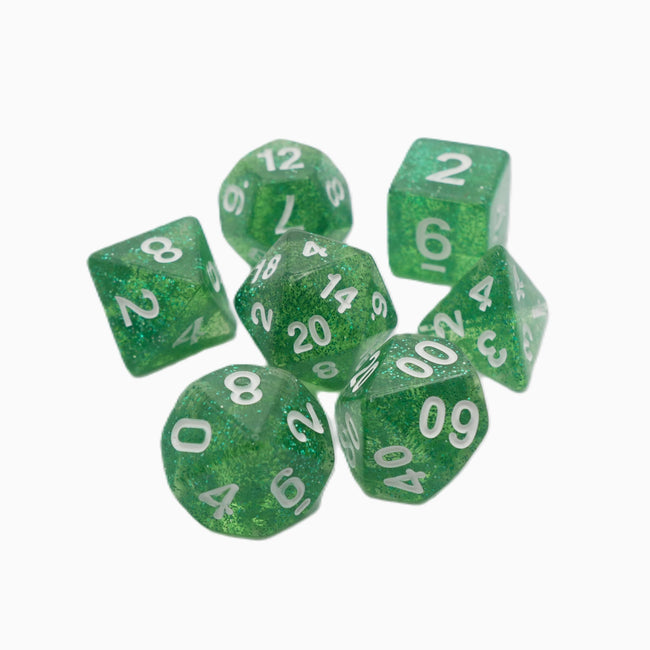 Spearmint Drop - 7 Piece DnD Dice Set | Acrylic RPG Gaming Dice - Collectors World Toys Hover Image
