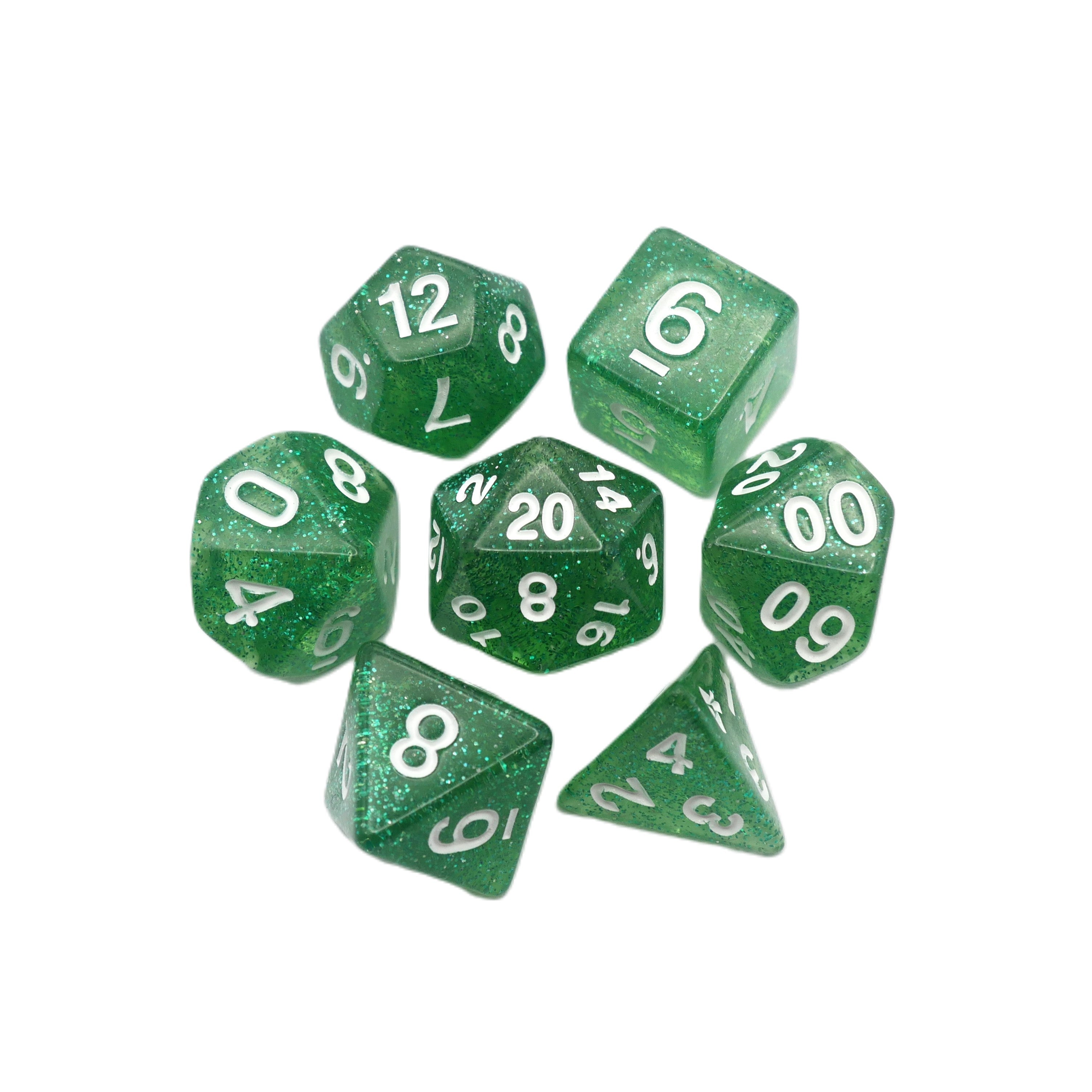Spearmint Drop - 7 Piece DnD Dice Set | Acrylic RPG Gaming Dice - Collectors World Toys