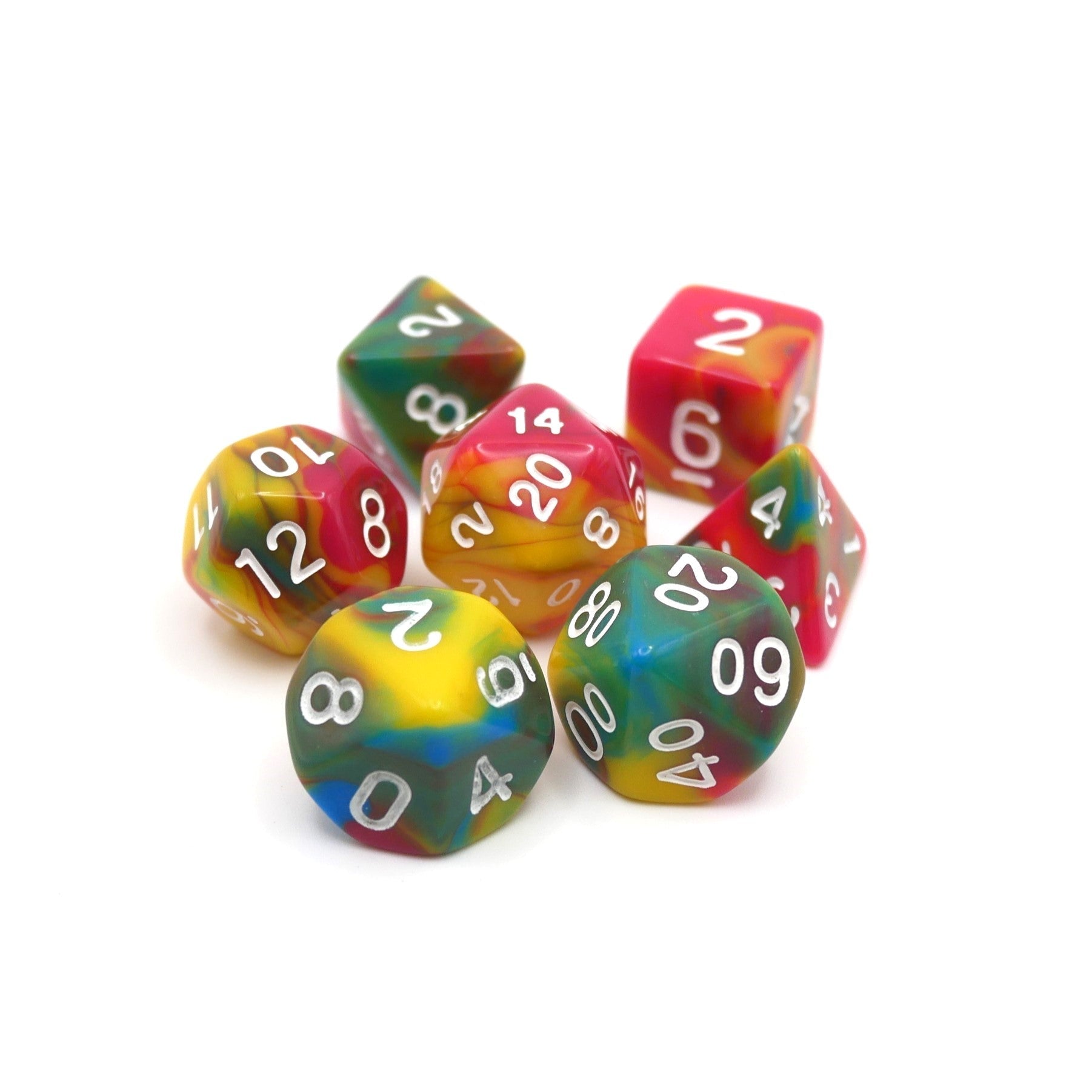 Spiral Lollipop - 7 Piece DnD Dice Set | Acrylic RPG Gaming Dice Main image