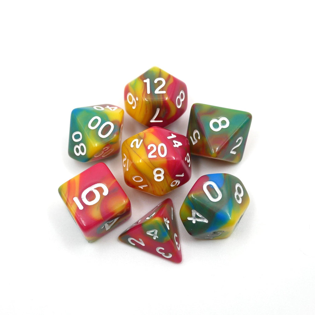 Spiral Lollipop - 7 Piece DnD Dice Set | Acrylic RPG Gaming Dice - Collectors World Toys