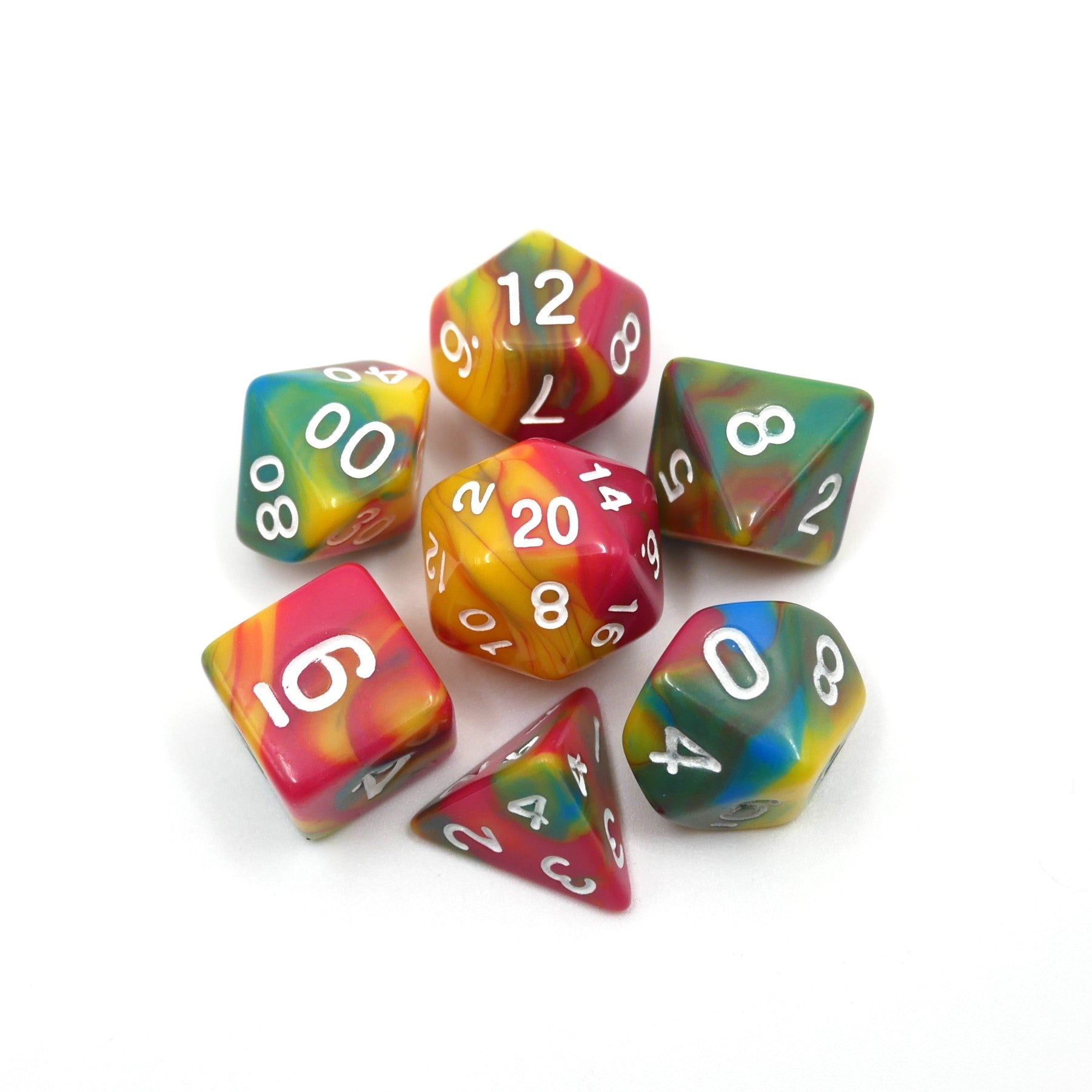Spiral Lollipop - 7 Piece DnD Dice Set | Acrylic RPG Gaming Dice - Collectors World Toys