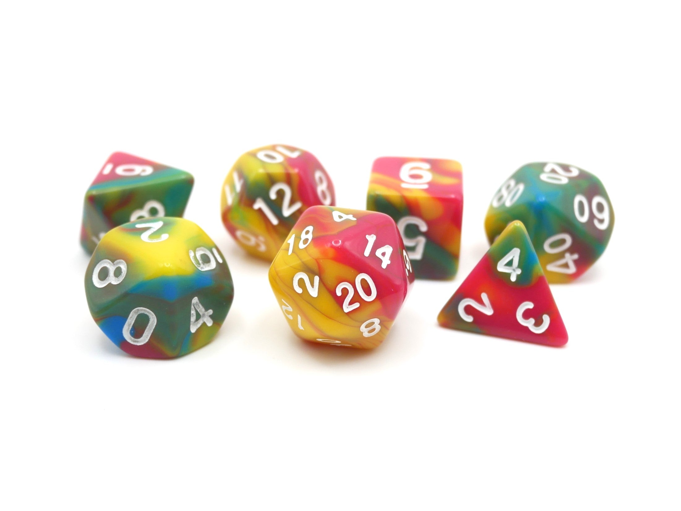 Spiral Lollipop - 7 Piece DnD Dice Set | Acrylic RPG Gaming Dice - Collectors World Toys