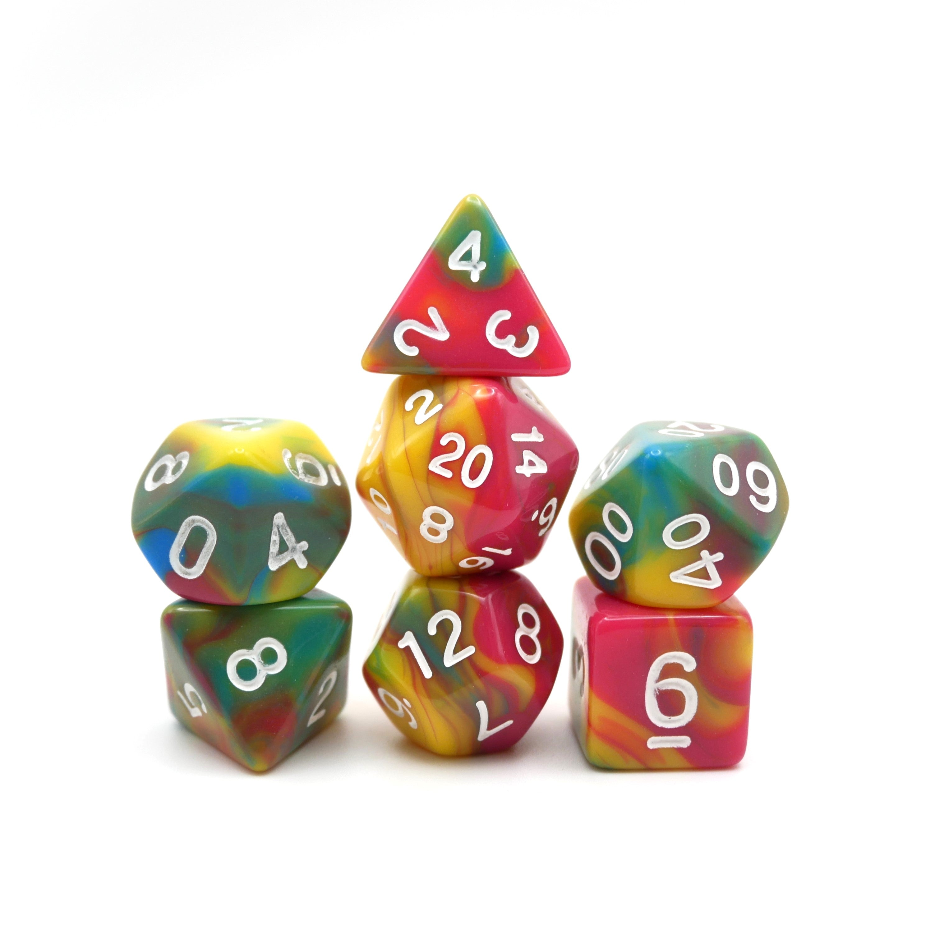 Spiral Lollipop - 7 Piece DnD Dice Set | Acrylic RPG Gaming Dice - Collectors World Toys