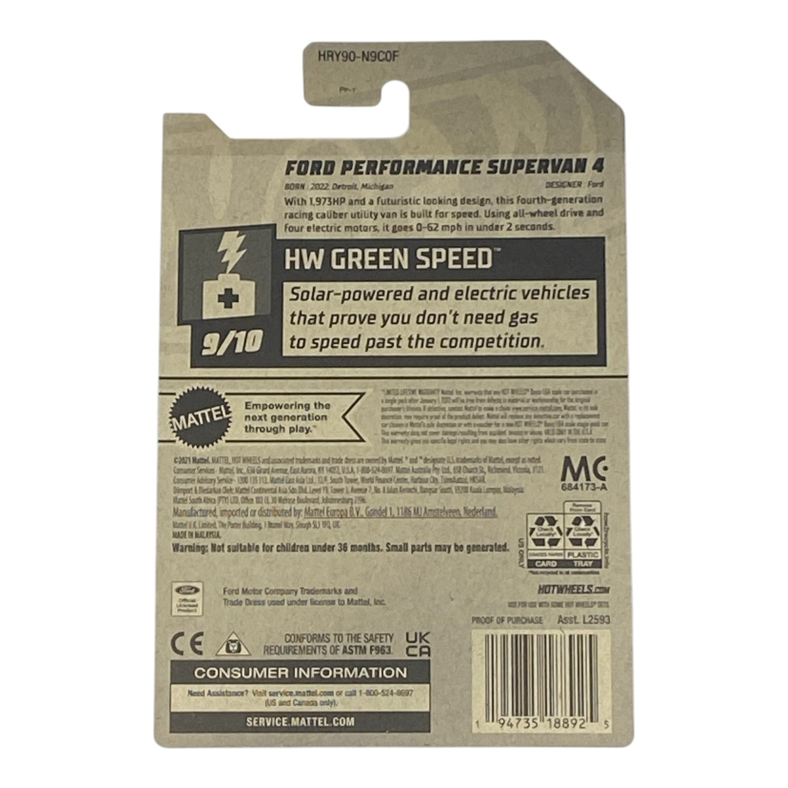Hot Wheels Ford Performance Supervan 4 - HW Green Speed Series 9/10 Secondary image