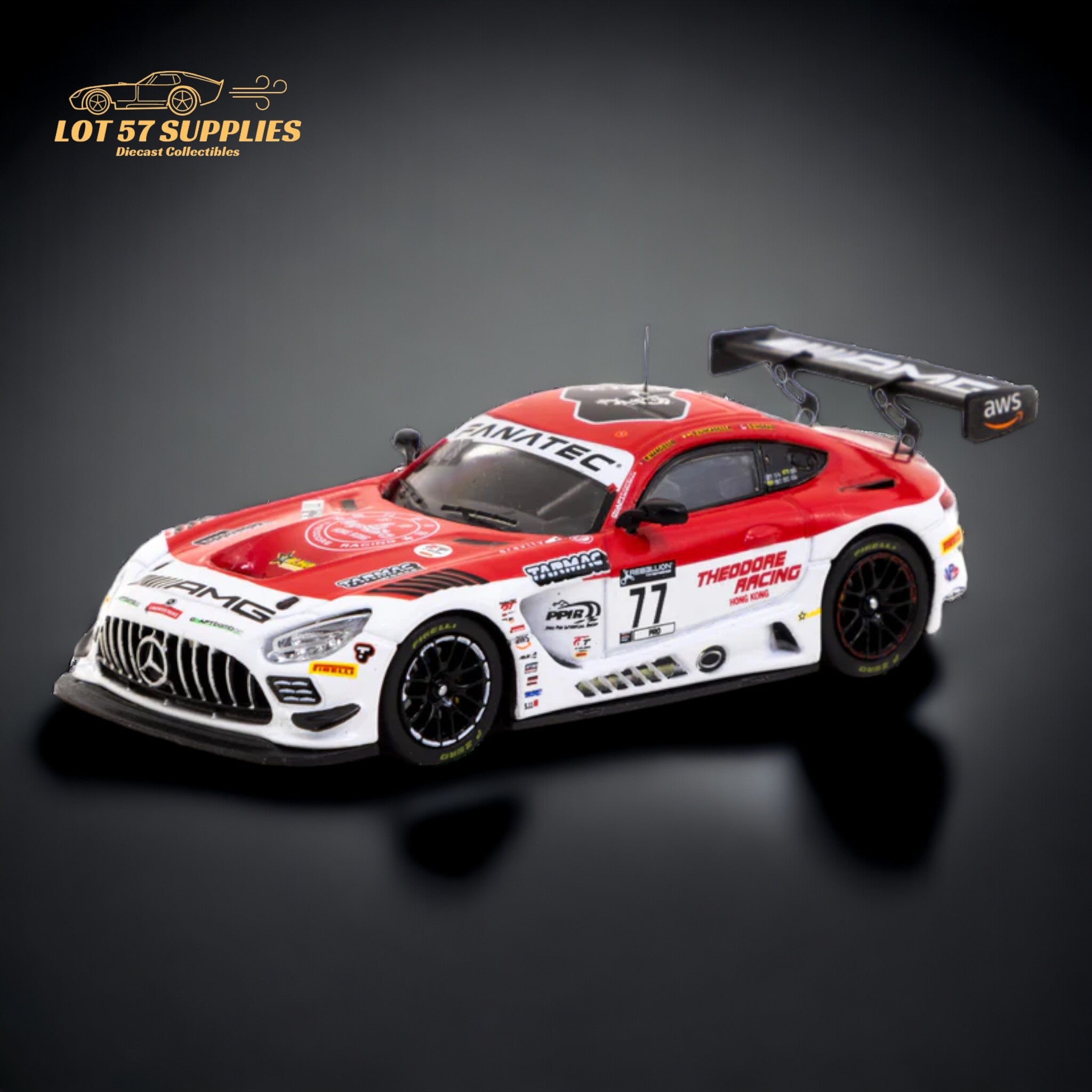 Tarmac Works Mercedes AMG GT3 Indianapolis 8h 2022 Winner 1:64 T64-062-22IND77 Main image